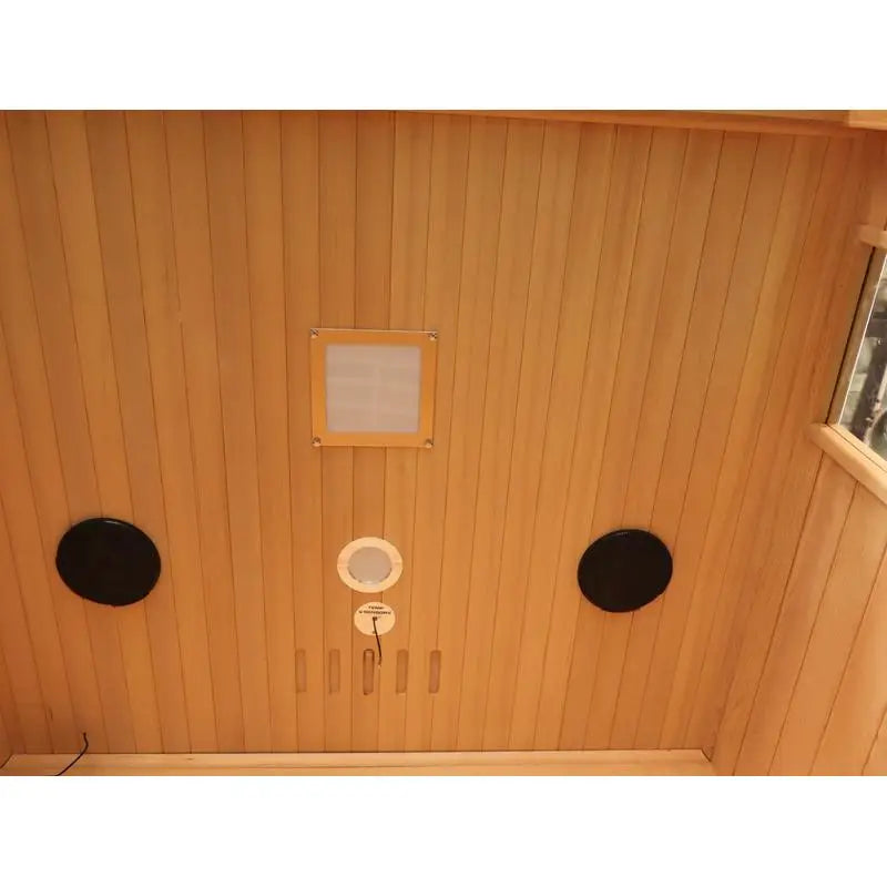 2-3 Person Hemlock Wood Low EMF FAR Infrared Sauna for Home with LED Control Panel and Tempered Glass Door, Compact Design for