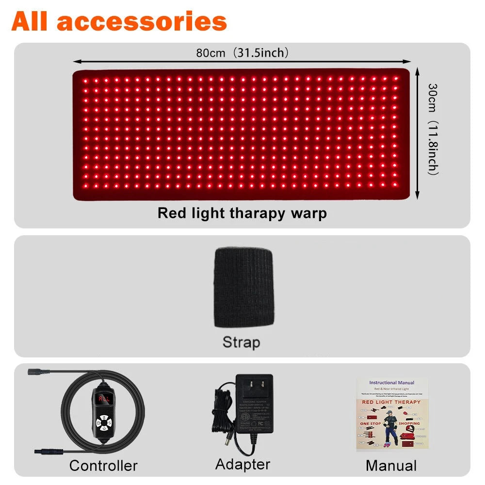 Large Red Light Therapy Pad, Dual Chip 660&850 nm Red&Infrared Light Therapy for Body Back Waist Shoulder Knee Joint Pain Relief