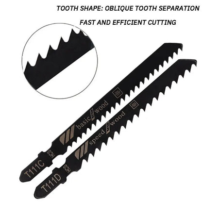 10PCS Electric Jig Saw Blades for Wood, Metal, Plastic – Fine & Coarse Teeth | Anti-Collapse Design