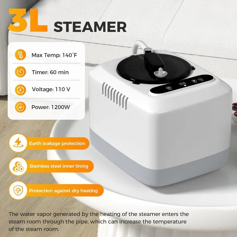 Box, Portable Sauna for Home, Steam Sauna Tent Portable Design for Relaxation and Detoxification, 9 Levels, Black, 35.4"x3