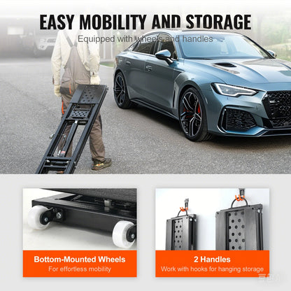 5000lb Portable Car Lift with Extended-Length Plates Carbon Steel Truck Lift with 120V Power Unit for Home Garage Shop