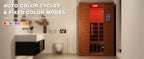 Polar Aurora 2 Person Indoor Sauna Spectrum Infrared Sauna Easy to Install w/ BT and WiFi Control 5 Heater Panels, Home and Gym