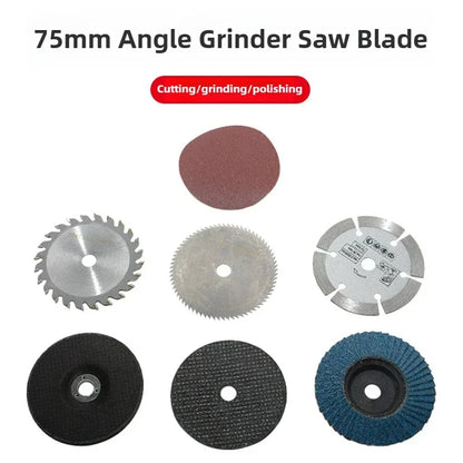 7PCS 3-Inch Cutting & Flap Disc Set – 75mm Angle Grinder Wheels for Metal, Wood, Tile, Stone, Polishing & Grinding