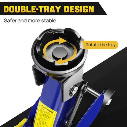 Hydraulic Floor Jack 3 Ton Jack Stand Set – 2 Ton Quick Lift Trolley Jack + Tire Repair Support Kit