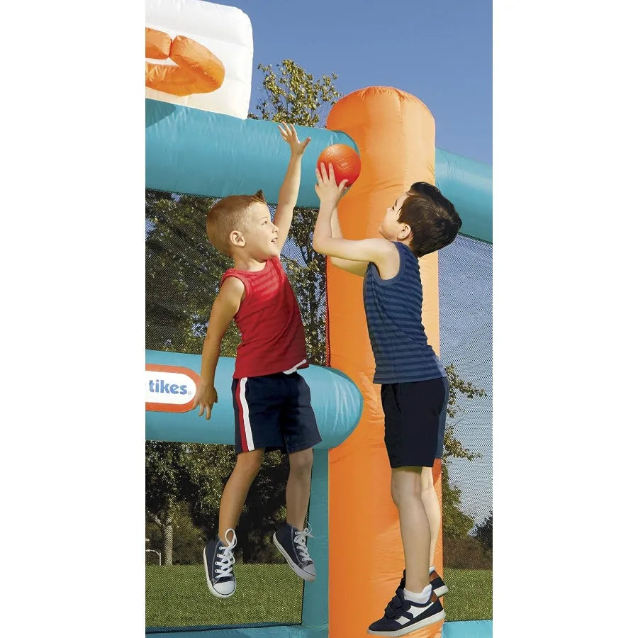 Huge Inflatable Backyard Soccer & Basketball Court for Multiple Kids, Blower with GFCI Plug