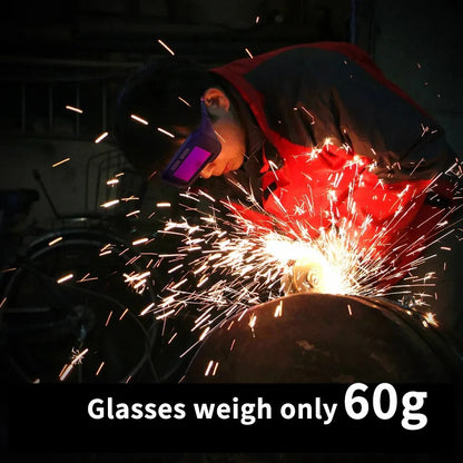 Solar Powered Auto-Darkening Welding Goggles – Shade 3/11, MIG TIG MMA Plasma Welding Glasses with Adjustable Headband