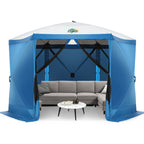 12x12ft Pop up Gazebo Screen House Tent with Mosquito Netting, 6 Sided Pop-up Canopy Shelter Tent Easy-Set Portable Gazebo