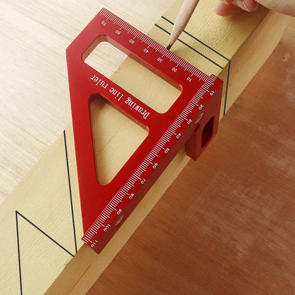 Woodworking Square Protractor – High Precision Aluminum Alloy Triangle Ruler for Carpenters & Engineers