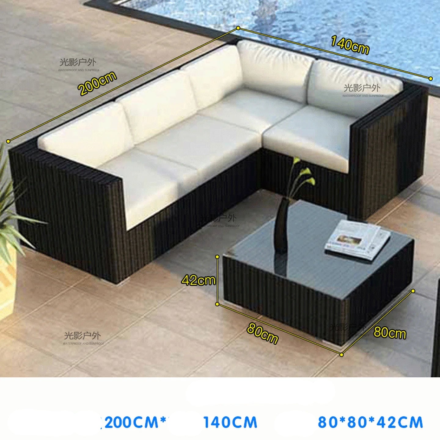 Outdoor Rattan Garden Furniture Sets Sofa Modern Luxury Metal Garden Furniture Sets Storage Table Conjunto Trendy Furniture