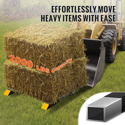43"/60" Clamp-On Pallet Forks – 2000/4000 lbs Tractor Bucket Attachments for Skid Steer & Loader