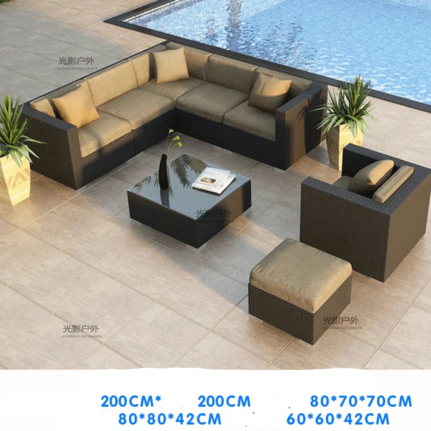 Outdoor Rattan Garden Furniture Sets Sofa Modern Luxury Metal Garden Furniture Sets Storage Table Conjunto Trendy Furniture