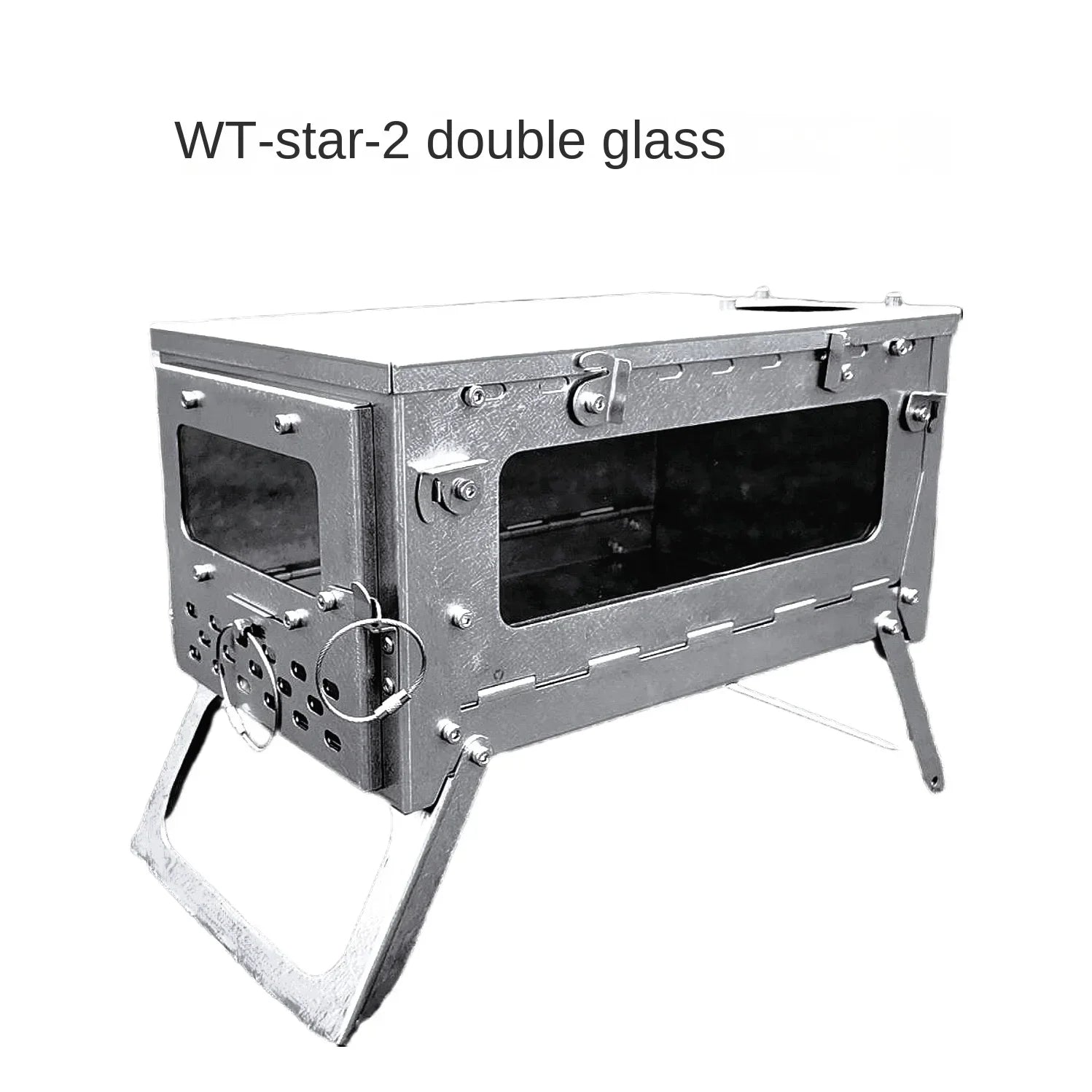 Alloy Folding Firewood Stove Hiking Camping Heating Stove (Titanium )