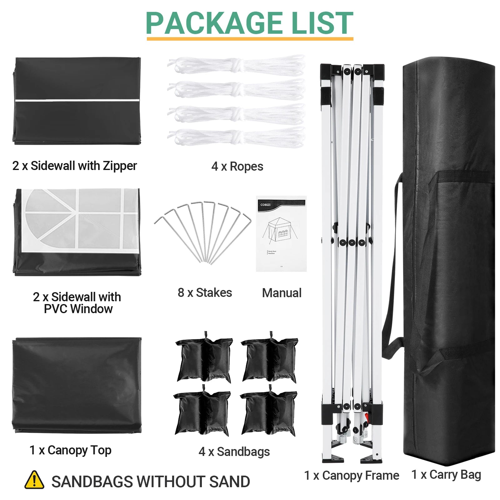 10x10 Pop Up Canopy Tent with 4 Removable Sidewalls, Waterproof Commercial Gazebo Tent with Air Vent, 4 Sandbags, Carry Bag