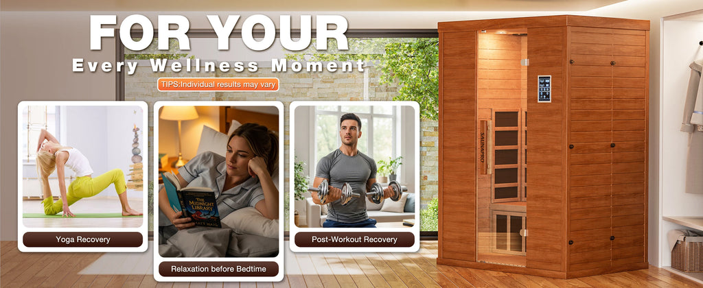 Polar Aurora 2 Person Indoor Sauna Spectrum Infrared Sauna Easy to Install w/ BT and WiFi Control 5 Heater Panels, Home and Gym