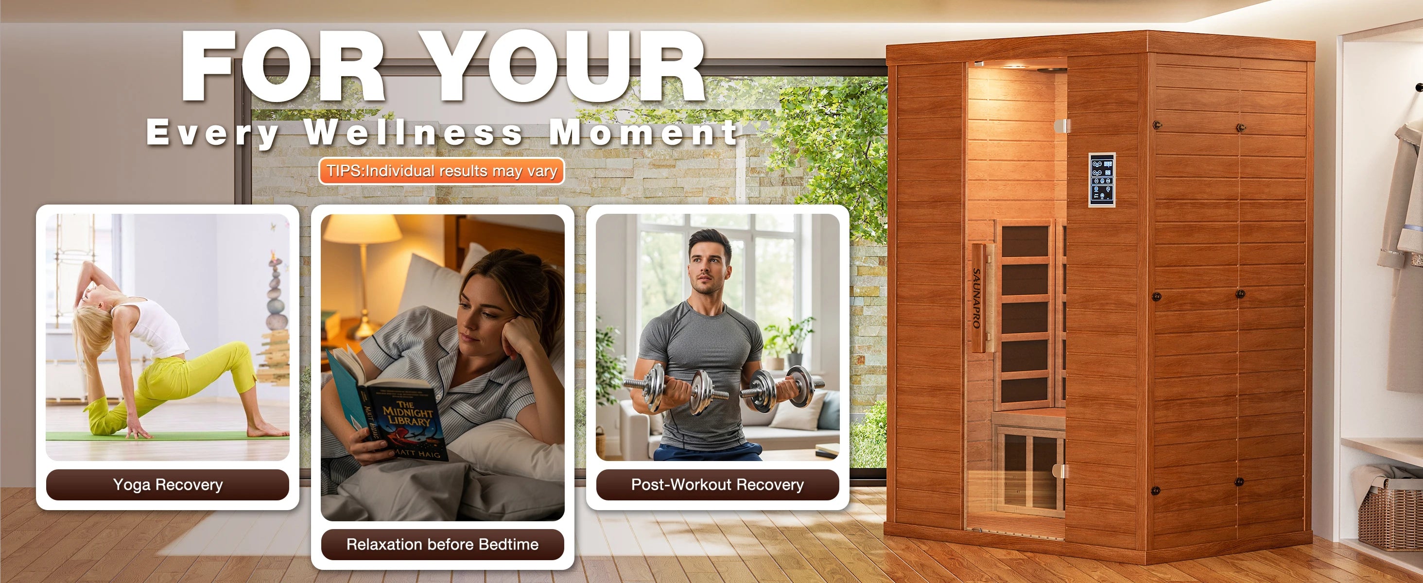 Polar Aurora 2 Person Indoor Sauna Spectrum Infrared Sauna Easy to Install w/ BT and WiFi Control 5 Heater Panels, Home and Gym