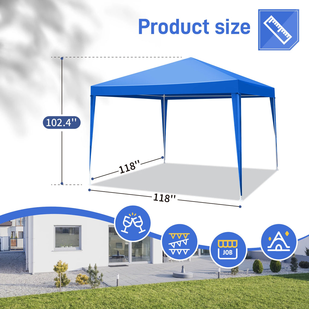 Canopy Party 10'x10' Outdoor Wedding Tent Gazebo Waterproof with 4 Side Walls