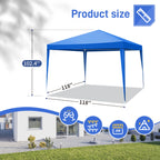 Canopy Party 10'x10' Outdoor Wedding Tent Gazebo Waterproof with 4 Side Walls