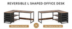 Tribesigns L Shaped Computer Desk with Storage Drawers, 59 inch Corner Desk with Shelves, Reversible L-Shaped Office Desk Study