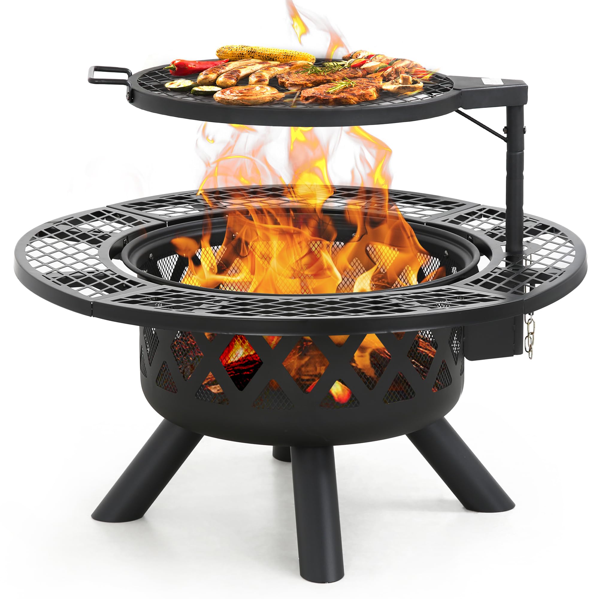 32 inch Wood Fire Pit, Black-Exclusive Price (30 Pieces)