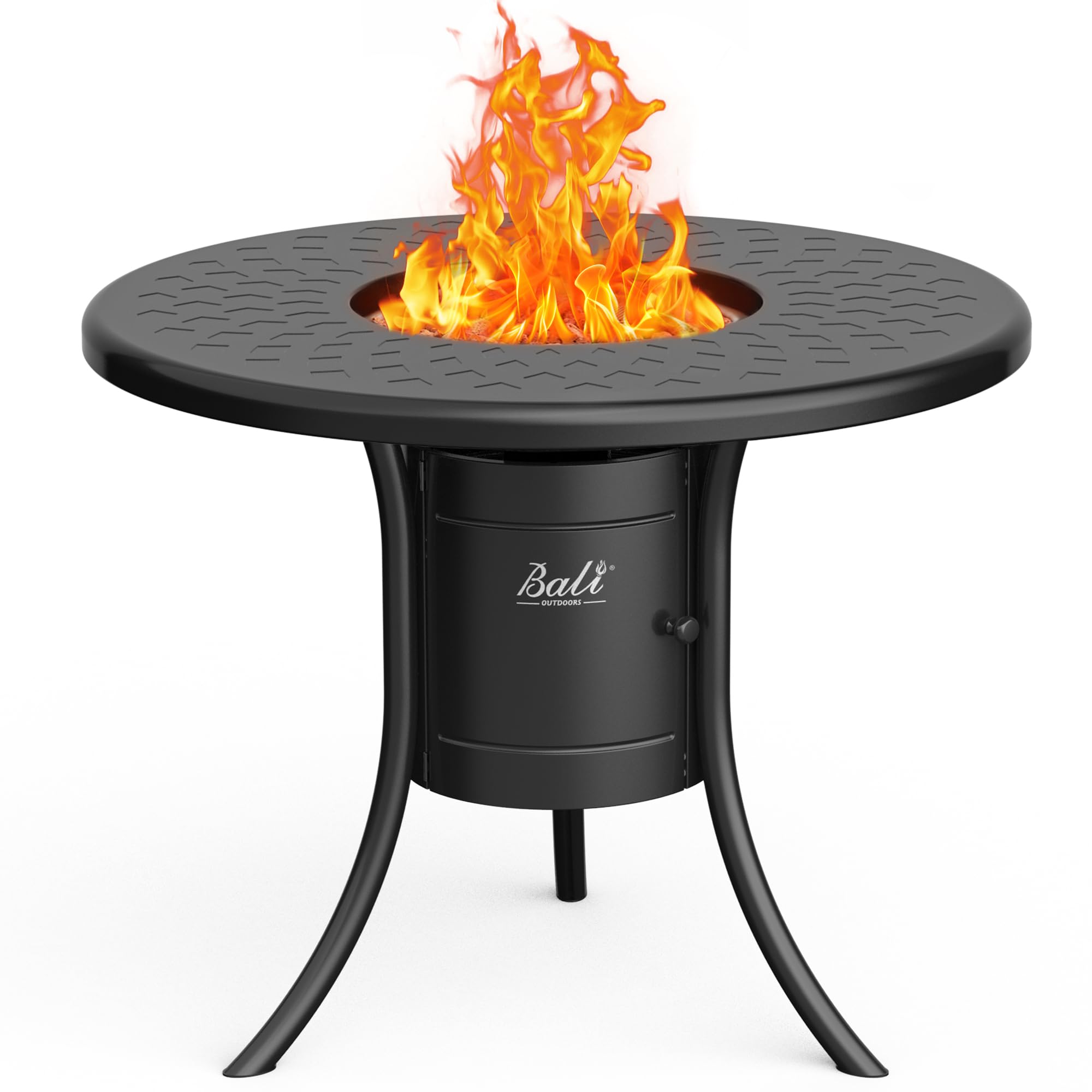 26 Inch Propane Fire Pit for Outdoor, Black
