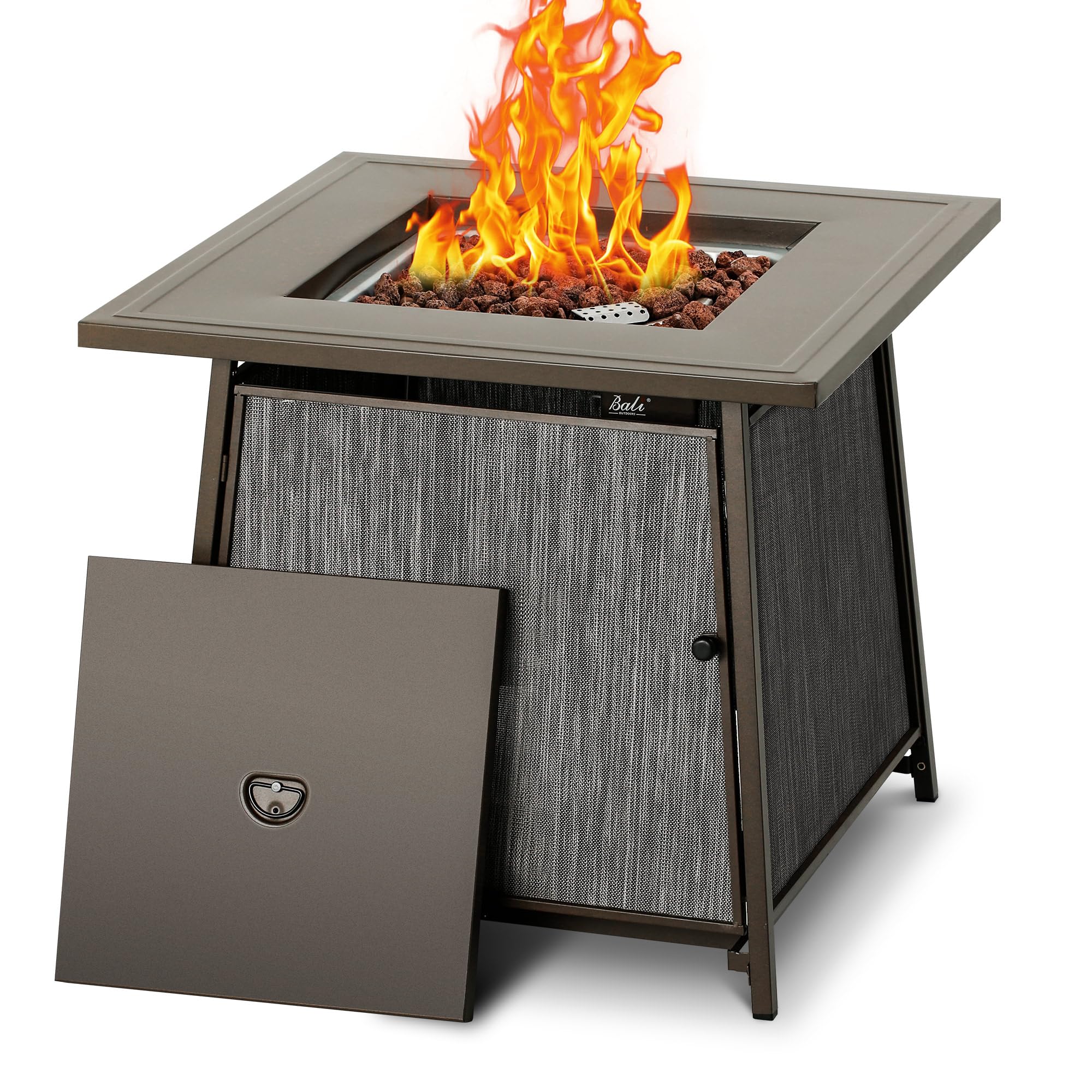 28 Inch Propane Fire Pit Table, Gray