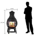 22 Inch Wood Burning Chiminea Fire Pits, Black