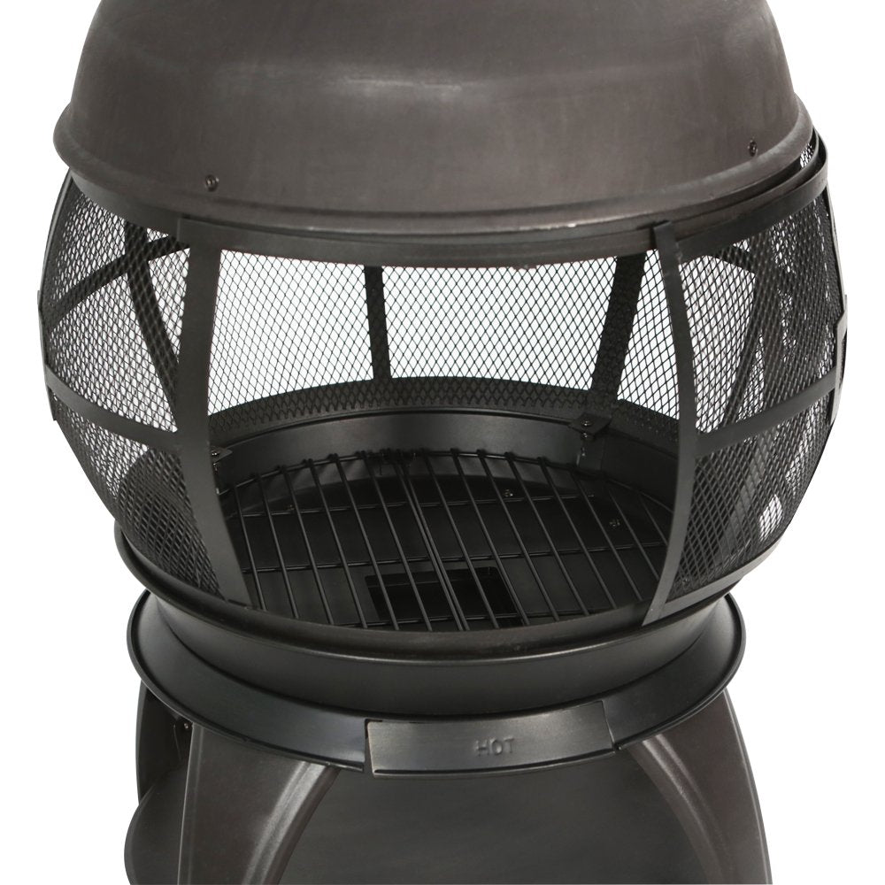 22 Inch Wood Burning Chiminea Fire Pits, Black