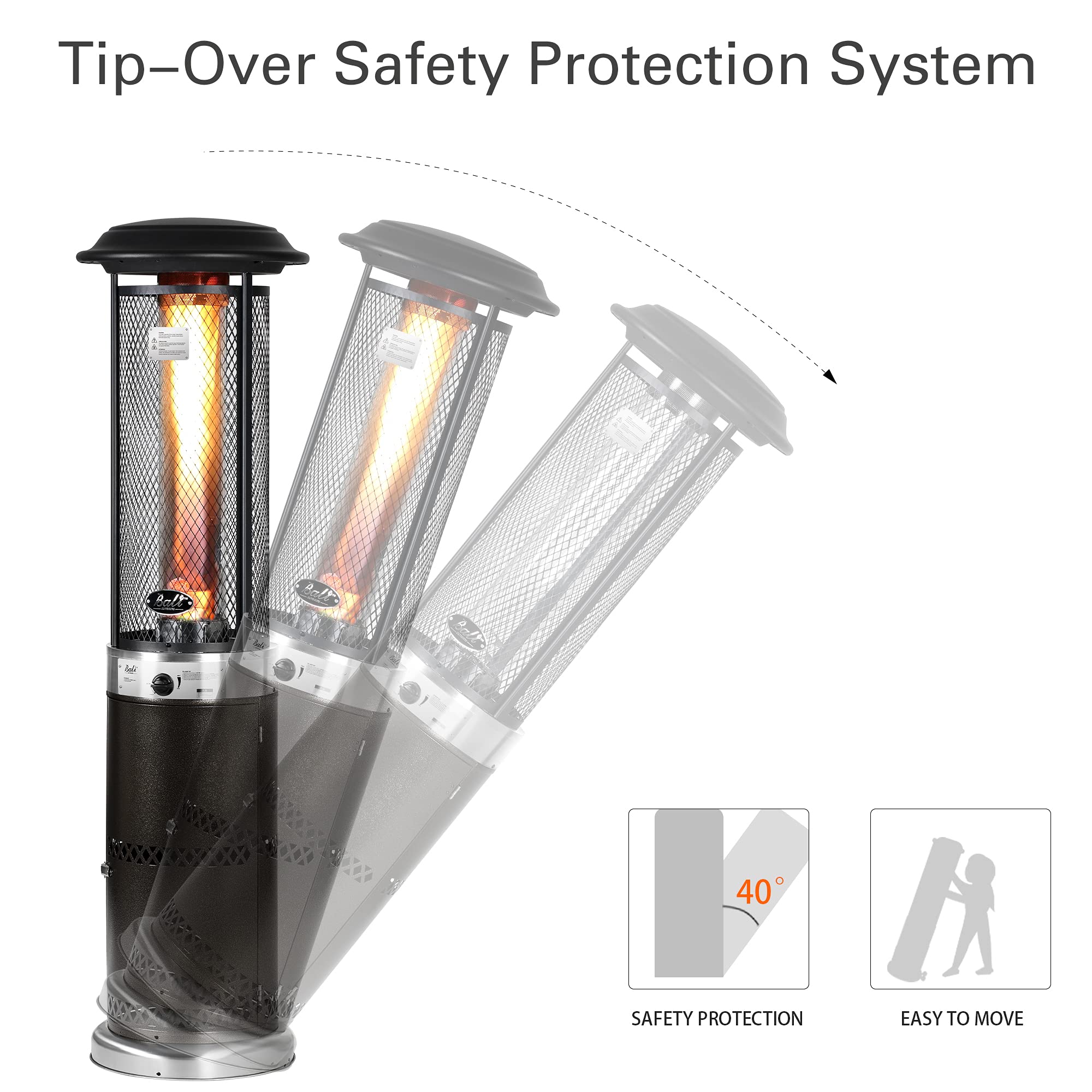 20 inch Propane Patio Heater, Dark Brown