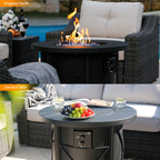 30 Inch Propane Fire Pit Table, Black