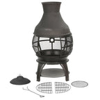 22 Inch Wood Burning Chiminea Fire Pits, Black