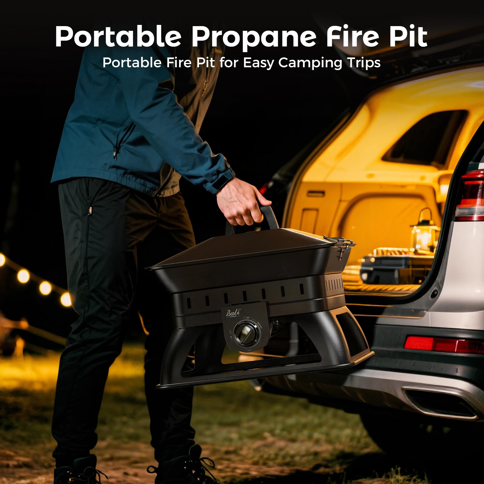 19 Inch Propane Fire Pit , Black