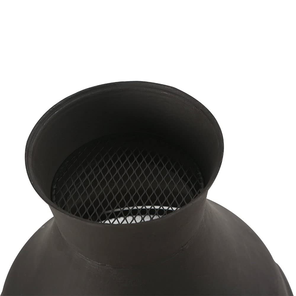 22 Inch Wood Burning Chiminea Fire Pits, Black