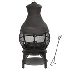 22 Inch Wood Burning Chiminea Fire Pits, Black