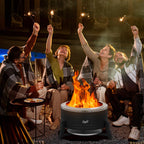 22 inch Smokeless Wood Firepit Outdoor, Black