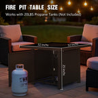 32 Inch Propane Fire Pit Table, Brown